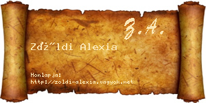 Zöldi Alexia névjegykártya